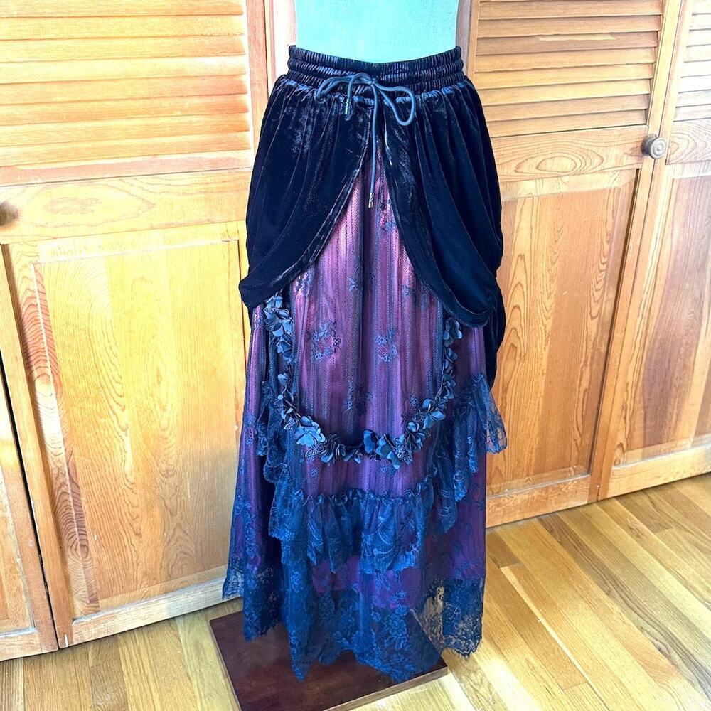 Dark in Love Gothic Victorian Vampire Vkei Dark Fairycore Long Skirt XS-XL - Picture 9 of 15